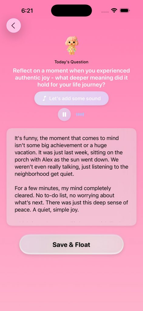 Feelis app screen 1